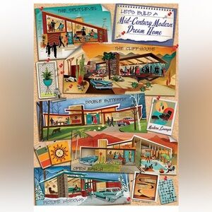 Sealed Cobble Hill 1000 Piece Puzzle - Mid-Century Modern Dream Home NEW